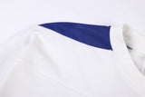 DAXUEN white long-sleeve royal blue blocked jersey top
