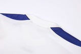 DAXUEN white long-sleeve royal blue blocked jersey top
