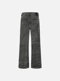 DAXUEN Wide-leg jeans with ruched texture and washed finish