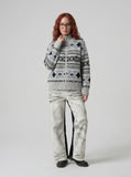 DAXUEN Wide-leg jeans with ruched texture and washed finish — model photo