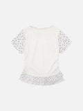 DAXUEN Ruffled short sleeve t-shirt with cat graphic