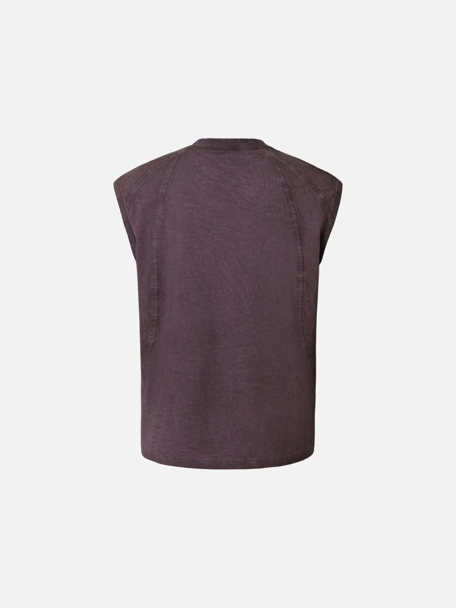 DAXUEN Sleeveless top with mock neck and embroidered graphic