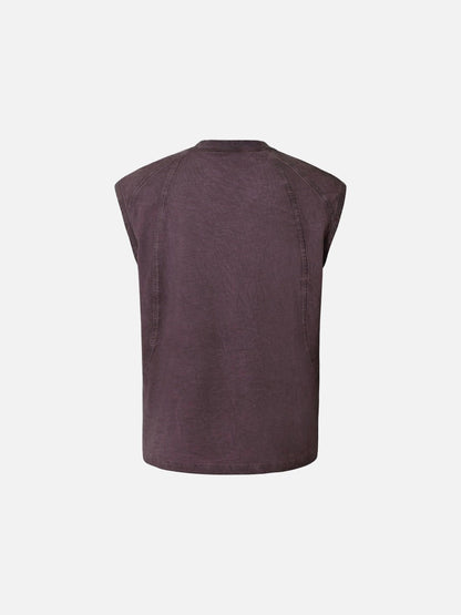 DAXUEN Sleeveless top with mock neck and embroidered graphic