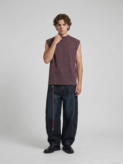 DAXUEN Rugged Mock Neck Sleeveless Top | DAXUEN — model photo