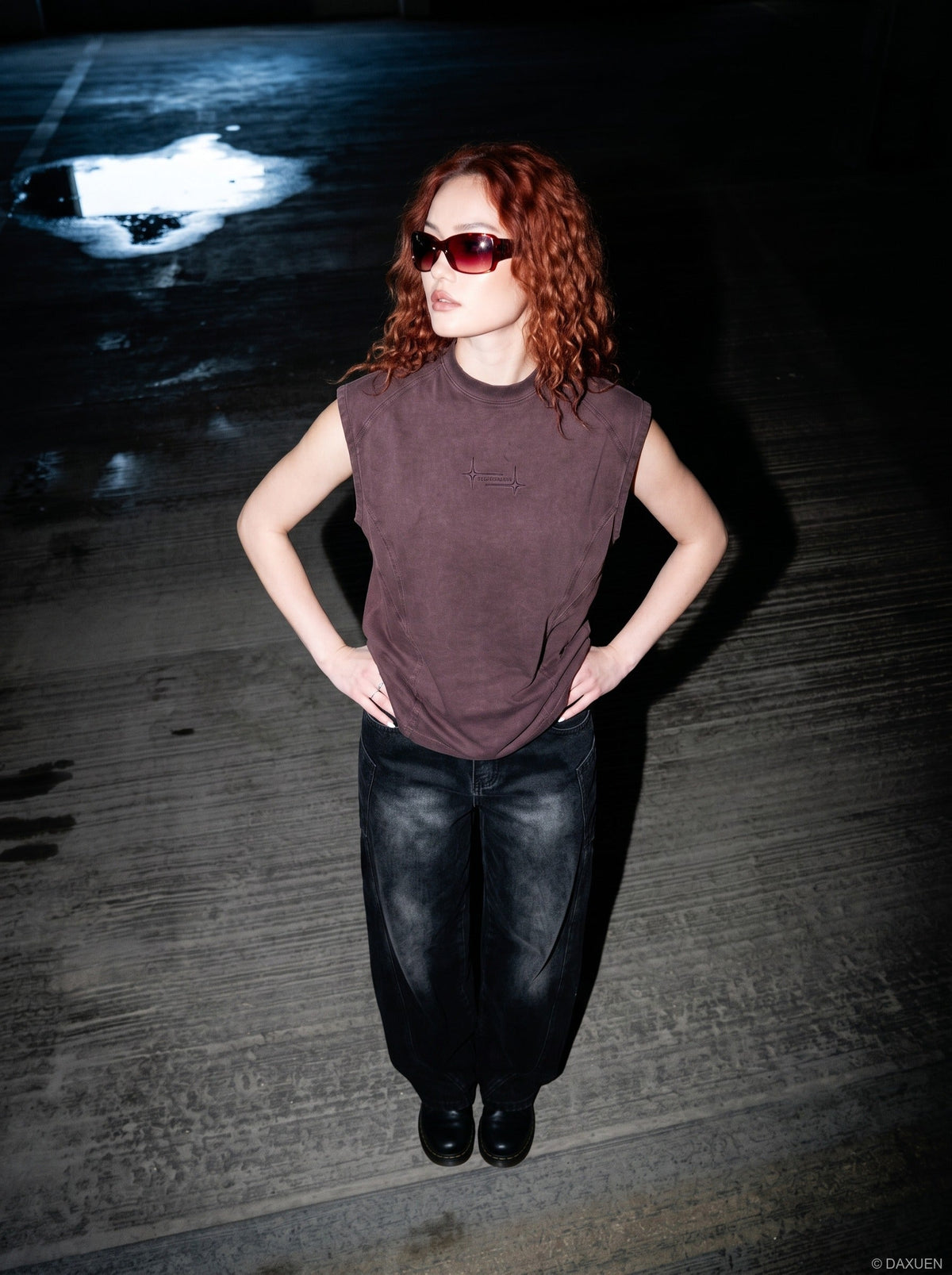 DAXUEN Rugged Mock Neck Sleeveless Top | DAXUEN — model photo