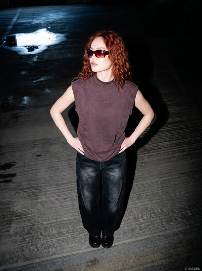 DAXUEN Rugged Mock Neck Sleeveless Top | DAXUEN — model photo