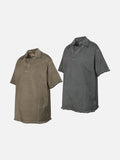 DAXUEN Short-sleeved relaxed-fit polo shirt with vintage finish