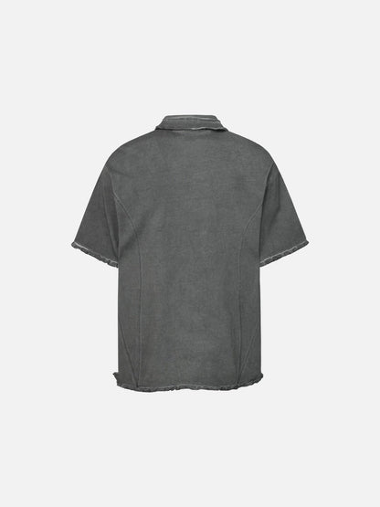 DAXUEN Short-sleeved relaxed-fit polo shirt with vintage finish