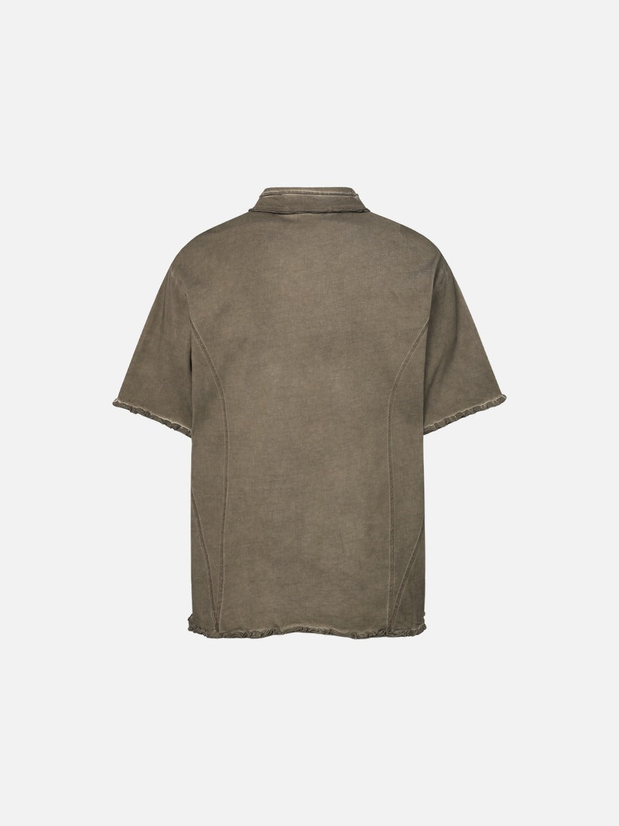 DAXUEN Short-sleeved relaxed-fit polo shirt with vintage finish