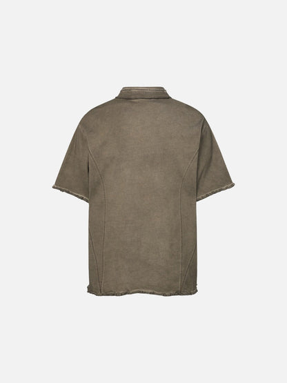 DAXUEN Short-sleeved relaxed-fit polo shirt with vintage finish