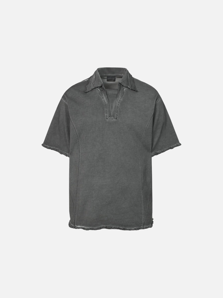 DAXUEN Short-sleeved relaxed-fit polo shirt with vintage finish
