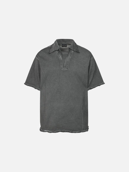 DAXUEN Short-sleeved relaxed-fit polo shirt with vintage finish