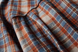 DAXUEN rust and blue plaid long-sleeved flannel shirt
