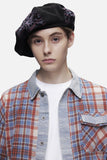 DAXUEN rust and blue plaid long-sleeved flannel shirt