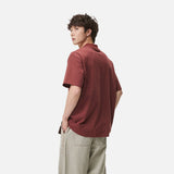 DAXUEN rust oversized mock neck graphic tee