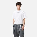 DAXUEN rust oversized mock neck graphic tee