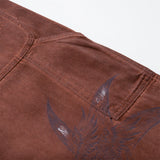 Rust Wide Leg Pants with Claw Graphic