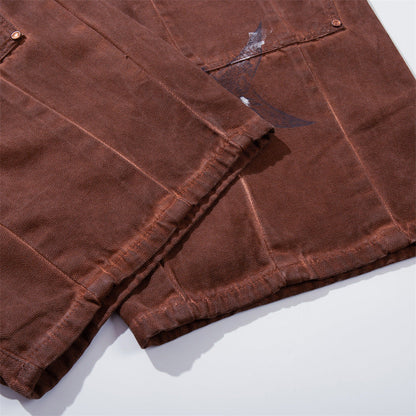 Rust Wide Leg Pants with Claw Graphic