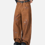 Rust Wide Leg Pants with Claw Graphic