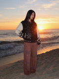 Rust Wide Leg Pants with Claw Graphic
