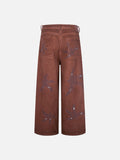 DAXUEN faded reddish-brown wide-leg pants with claw graphics