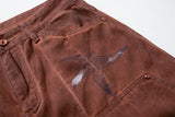 Rust Wide Leg Pants with Claw Graphic