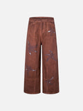 Rust Wide Leg Pants with Claw Graphic