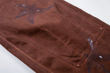 Rust Wide Leg Pants with Claw Graphic