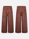 Rust Wide Leg Pants with Claw Graphic