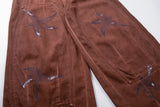 Rust Wide Leg Pants with Claw Graphic