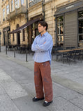 Rust Wide Leg Pants with Claw Graphic