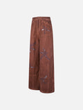 Rust Wide Leg Pants with Claw Graphics