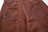 Rust Wide Leg Pants with Claw Graphic
