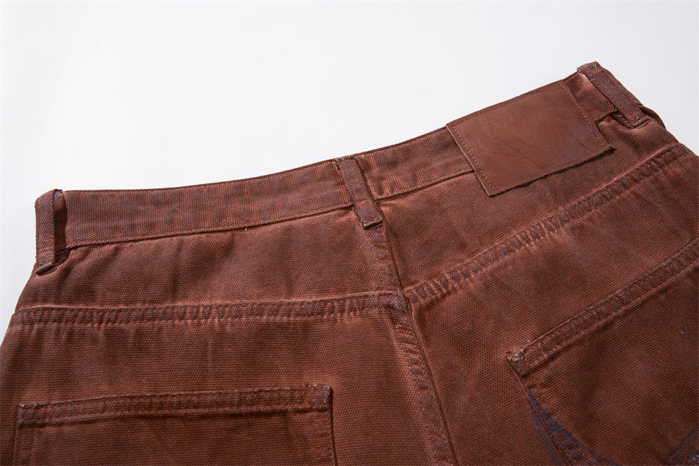 Rust Wide Leg Pants with Claw Graphics