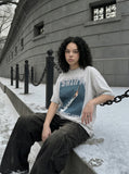 DAXUEN Relaxed-fit short-sleeve crew neck graphic T-shirt — model photo