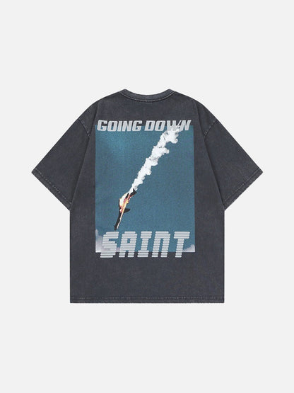 DAXUEN Relaxed-fit short-sleeve crew neck graphic T-shirt