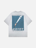 DAXUEN Relaxed-fit short-sleeve crew neck graphic T-shirt