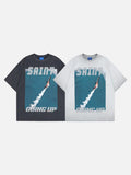 DAXUEN Relaxed-fit short-sleeve crew neck graphic T-shirt