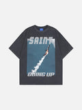 DAXUEN Relaxed-fit short-sleeve crew neck graphic T-shirt