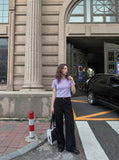 DAXUEN SAMSVE contrast stitch performance T-shirt — model photo