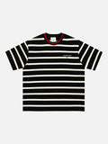 DAXUEN Striped crew neck t-shirt with embroidered text