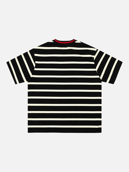 DAXUEN Striped crew neck t-shirt with embroidered text