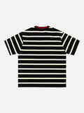 DAXUEN Striped crew neck t-shirt with embroidered text