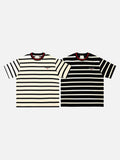 DAXUEN Striped crew neck t-shirt with embroidered text