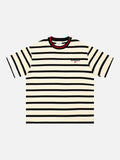 DAXUEN Striped crew neck t-shirt with embroidered text