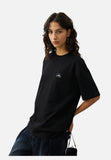DAXUEN black oversized rocky-coastline graphic tee