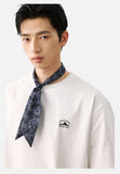 DAXUEN black oversized rocky-coastline graphic tee