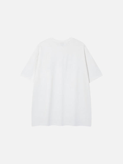 DAXUEN Relaxed-fit short-sleeve T-shirt with script embroidery