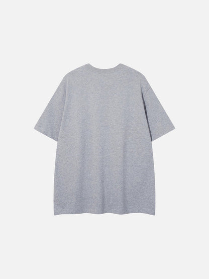 DAXUEN Relaxed-fit short-sleeve T-shirt with script embroidery