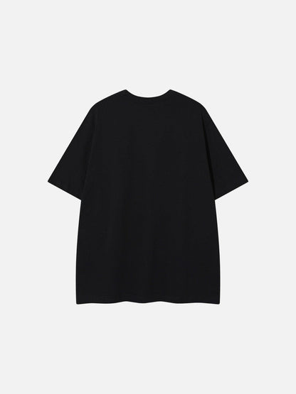 DAXUEN Relaxed-fit short-sleeve T-shirt with script embroidery